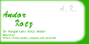 andor kotz business card